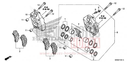 ETRIER DE FREIN AVANT (CBR1000S/SA) CBR1000SAF de 2015